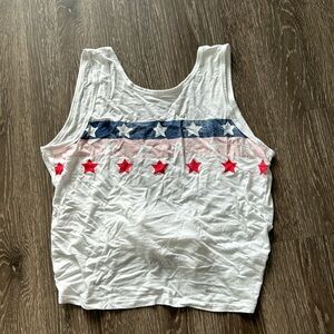 Open back patriotic tank top